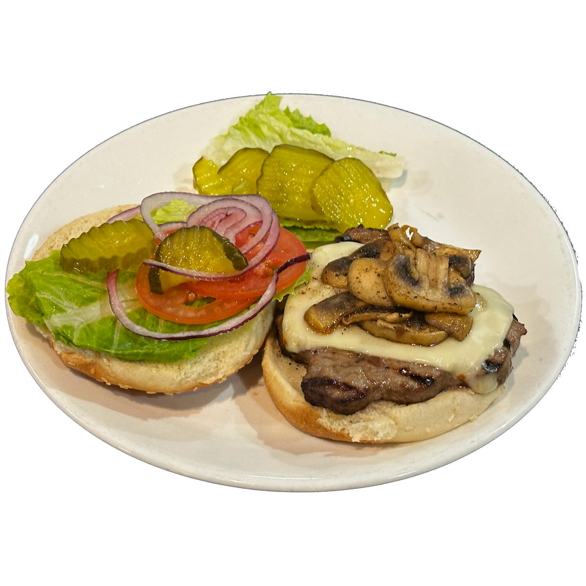 1/4 LBS SWISS & MUSHROOM BEEF BURGER