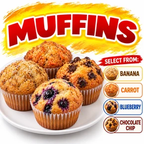 ASSORTED FRESH BAKED MUFFINS (DOZEN)