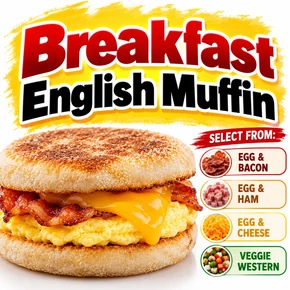 HOT BREAKFAST SANDWICHES (ENGLISH MUFFINS)