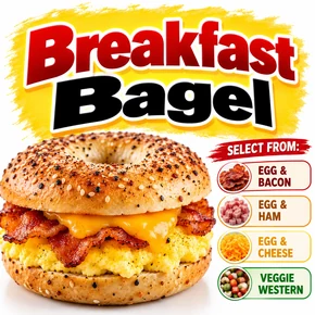 HOT BAGEL BREAKFAST SANDWICHES